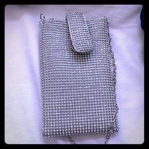 Mobile phone Crystel pouch with chain